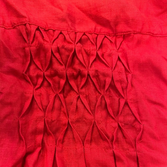 Ecru 100% Linen Red Cardigan - Picture 10 of 12